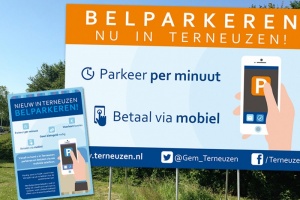 Vormgeving & productie flyers en spandoeken Belparkeren voor Gemeente Terneuzen